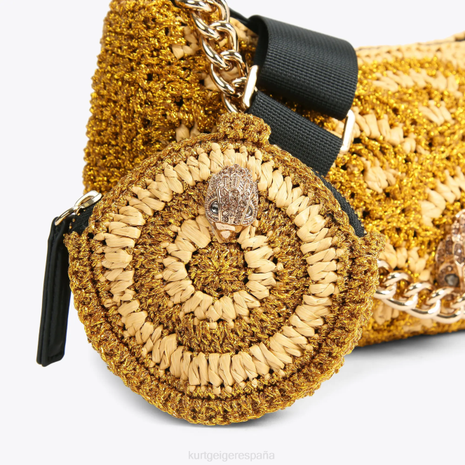 Kurt Geiger mujer bandolera multicolor de crochet de Londres 2LPR471 | bolsas oro